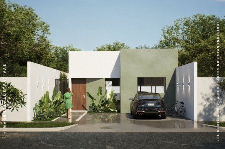 Casa en venta Conkal Merida de una planta con dos habitaciones